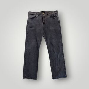 Revtown Automatic Jeans Mens 38x32 Black Straight Leg Stretch Denim Minimalist